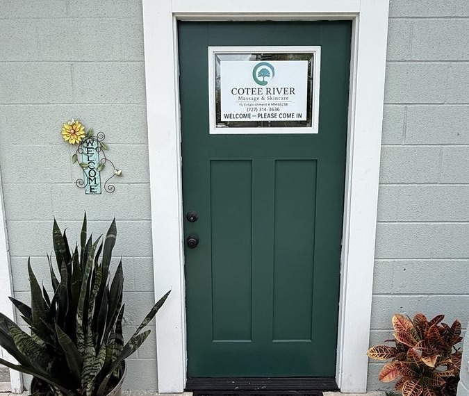 Cotee River Massage & Skincare entrance — 5545 Pasco Way Port Richey FL