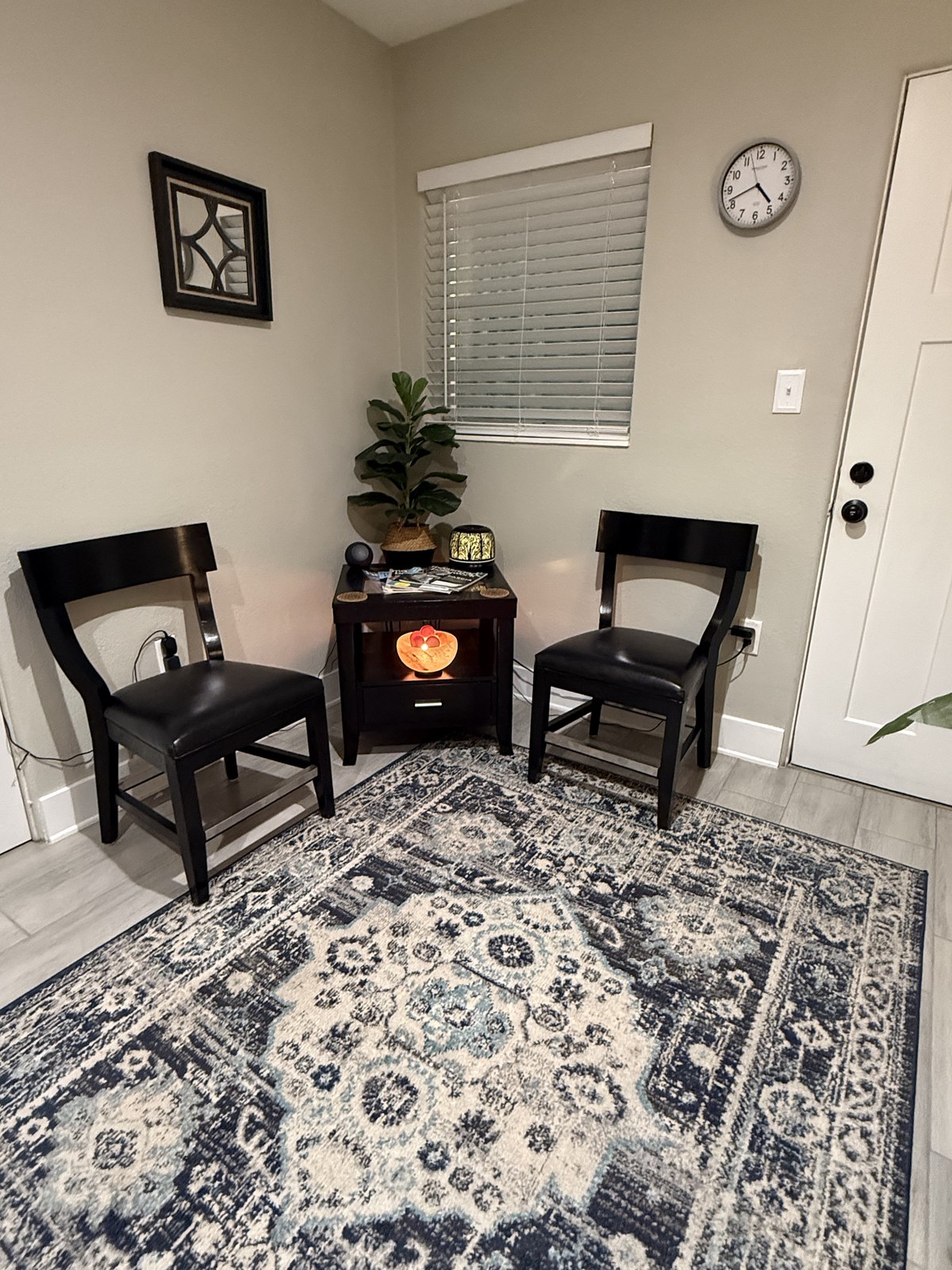 Waiting area and reception at Cotee River Massage & Skincare, Port Richey FL